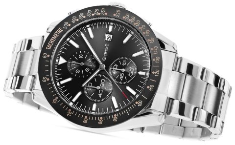 Giewont Zegarek Męski Giewont PrimeChrono GW8620-1 Chronograf Silver/Black Giewont Zegarek Męski Giewont PrimeChrono GW8620-1 Chronograf Silver/Black