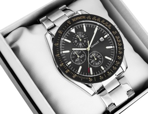 Giewont Zegarek Męski Giewont PrimeChrono GW8620-1 Chronograf Silver/Black Giewont Zegarek Męski Giewont PrimeChrono GW8620-1 Chronograf Silver/Black