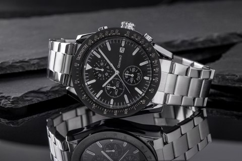 Giewont Zegarek Męski Giewont PrimeChrono GW8620-1 Chronograf Silver/Black Giewont Zegarek Męski Giewont PrimeChrono GW8620-1 Chronograf Silver/Black