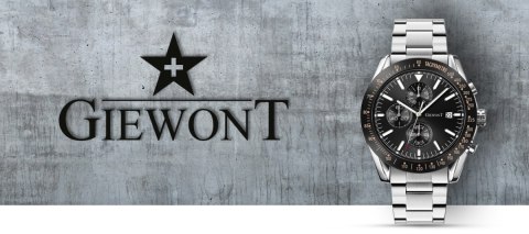Giewont Zegarek Męski Giewont PrimeChrono GW8620-1 Chronograf Silver/Black Giewont Zegarek Męski Giewont PrimeChrono GW8620-1 Chronograf Silver/Black