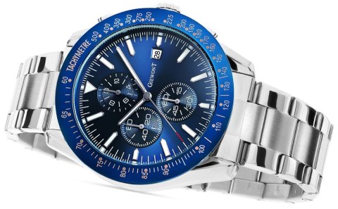 Giewont Zegarek Męski Giewont PrimeChrono GW8620-2 Chronograf Silver/Blue Giewont Zegarek Męski Giewont PrimeChrono GW8620-2 Chronograf Silver/Blue