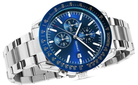 Giewont Zegarek Męski Giewont PrimeChrono GW8620-2 Chronograf Silver/Blue Giewont Zegarek Męski Giewont PrimeChrono GW8620-2 Chronograf Silver/Blue