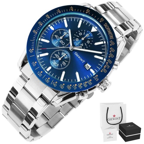 Giewont Zegarek Męski Giewont PrimeChrono GW8620-2 Chronograf Silver/Blue Giewont Zegarek Męski Giewont PrimeChrono GW8620-2 Chronograf Silver/Blue