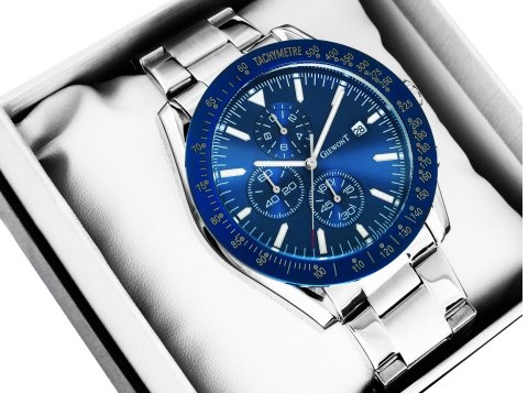 Giewont Zegarek Męski Giewont PrimeChrono GW8620-2 Chronograf Silver/Blue Giewont Zegarek Męski Giewont PrimeChrono GW8620-2 Chronograf Silver/Blue