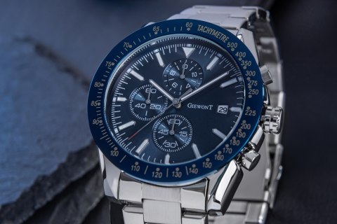 Giewont Zegarek Męski Giewont PrimeChrono GW8620-2 Chronograf Silver/Blue Giewont Zegarek Męski Giewont PrimeChrono GW8620-2 Chronograf Silver/Blue