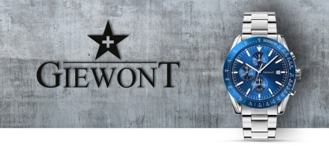 Giewont Zegarek Męski Giewont PrimeChrono GW8620-2 Chronograf Silver/Blue Giewont Zegarek Męski Giewont PrimeChrono GW8620-2 Chronograf Silver/Blue