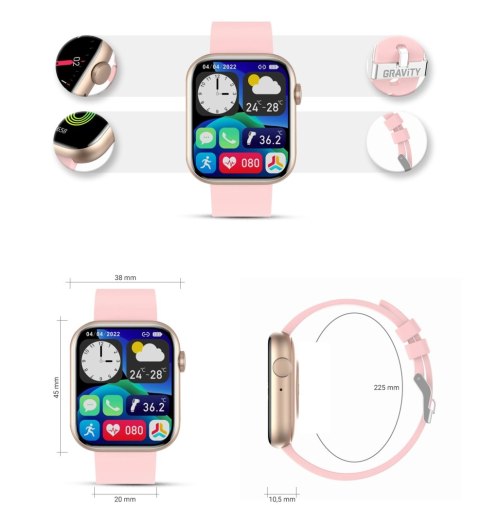 Gravity Smartwatch Damski Gravity GT3-1 Gravity Smartwatch Damski Gravity GT3-1