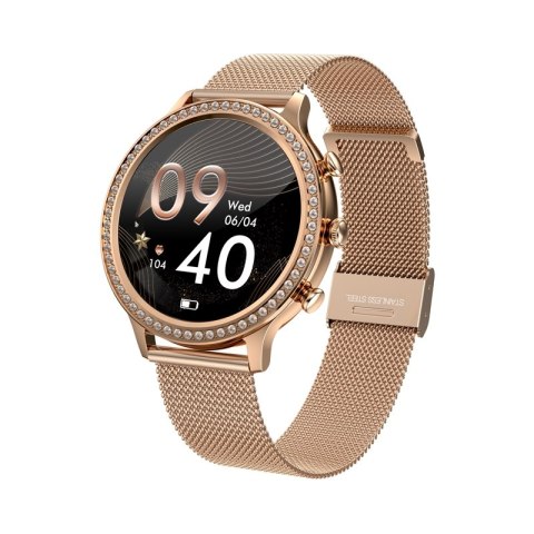 VELTORI Smartwatch Damski Veltori VT310-1 Złota Bransoleta + Różowy Pasek Silikonowy VELTORI Smartwatch Damski Veltori VT310-1 Złota Bransoleta + Różowy Pasek Silikonowy