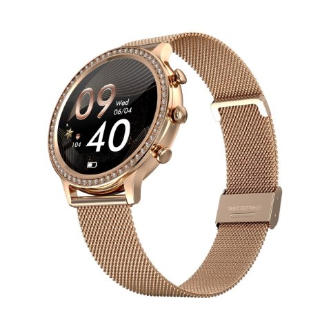 VELTORI Smartwatch Damski Veltori VT310-1 Złota Bransoleta + Różowy Pasek Silikonowy VELTORI Smartwatch Damski Veltori VT310-1 Złota Bransoleta + Różowy Pasek Silikonowy