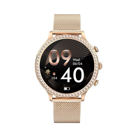 VELTORI Smartwatch Damski Veltori VT310-1 Złota Bransoleta + Różowy Pasek Silikonowy VELTORI Smartwatch Damski Veltori VT310-1 Złota Bransoleta + Różowy Pasek Silikonowy