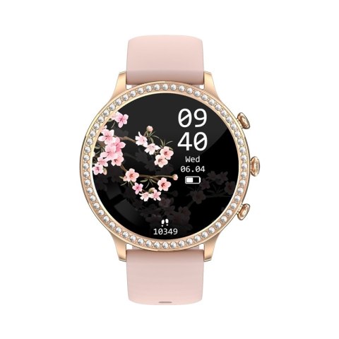 VELTORI Smartwatch Damski Veltori VT310-1 Złota Bransoleta + Różowy Pasek Silikonowy VELTORI Smartwatch Damski Veltori VT310-1 Złota Bransoleta + Różowy Pasek Silikonowy