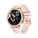 VELTORI Smartwatch Damski Veltori VT310-1 Złota Bransoleta + Różowy Pasek Silikonowy