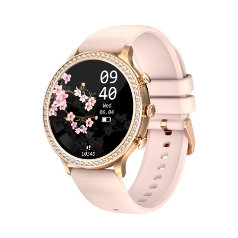 VELTORI Smartwatch Damski Veltori VT310-1 Złota Bransoleta + Różowy Pasek Silikonowy VELTORI Smartwatch Damski Veltori VT310-1 Złota Bransoleta + Różowy Pasek Silikonowy