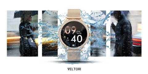 VELTORI Smartwatch Damski Veltori VT310-1 Złota Bransoleta + Różowy Pasek Silikonowy VELTORI Smartwatch Damski Veltori VT310-1 Złota Bransoleta + Różowy Pasek Silikonowy