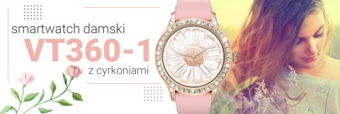 VELTORI Smartwatch Damski Veltori VT360-1 Różowy Pasek Silikonowy VELTORI Smartwatch Damski Veltori VT360-1 Różowy Pasek Silikonowy