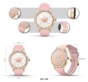 VELTORI Smartwatch Damski Veltori VT360-1 Różowy Pasek Silikonowy