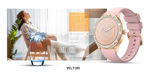 VELTORI Smartwatch Damski Veltori VT360-1 Różowy Pasek Silikonowy VELTORI Smartwatch Damski Veltori VT360-1 Różowy Pasek Silikonowy