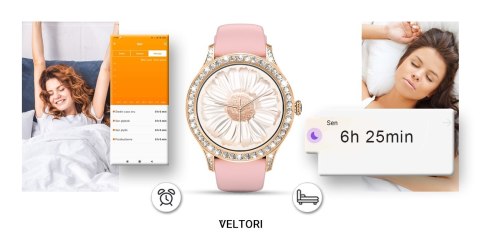 VELTORI Smartwatch Damski Veltori VT360-1 Różowy Pasek Silikonowy VELTORI Smartwatch Damski Veltori VT360-1 Różowy Pasek Silikonowy