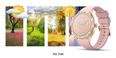 VELTORI Smartwatch Damski Veltori VT360-1 Różowy Pasek Silikonowy VELTORI Smartwatch Damski Veltori VT360-1 Różowy Pasek Silikonowy