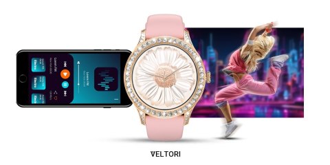 VELTORI Smartwatch Damski Veltori VT360-1 Różowy Pasek Silikonowy VELTORI Smartwatch Damski Veltori VT360-1 Różowy Pasek Silikonowy