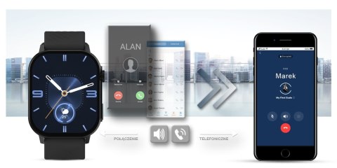 Gravity Smartwatch Gravity GT15-1 Czarny Pasek Silikonowy + Czarna Bransoleta Gravity Smartwatch Gravity GT15-1 Czarny Pasek Silikonowy + Czarna Bransoleta