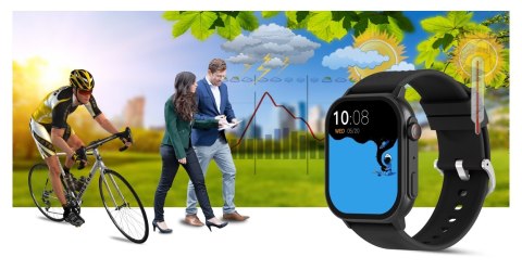 Gravity Smartwatch Gravity GT15-1 Czarny Pasek Silikonowy + Czarna Bransoleta Gravity Smartwatch Gravity GT15-1 Czarny Pasek Silikonowy + Czarna Bransoleta