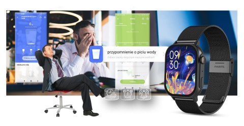Gravity Smartwatch Gravity GT15-1 Czarny Pasek Silikonowy + Czarna Bransoleta Gravity Smartwatch Gravity GT15-1 Czarny Pasek Silikonowy + Czarna Bransoleta