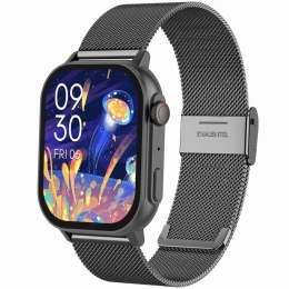 Gravity Smartwatch Gravity GT15-5 Czarny Pasek Silikonowy + Tytanowa Bransoleta