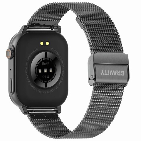 Gravity Smartwatch Gravity GT15-5 Czarny Pasek Silikonowy + Tytanowa Bransoleta Gravity Smartwatch Gravity GT15-5 Czarny Pasek Silikonowy + Tytanowa Bransoleta