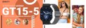 Gravity Smartwatch Gravity GT15-5 Czarny Pasek Silikonowy + Tytanowa Bransoleta