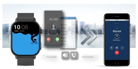Gravity Smartwatch Gravity GT15-5 Czarny Pasek Silikonowy + Tytanowa Bransoleta Gravity Smartwatch Gravity GT15-5 Czarny Pasek Silikonowy + Tytanowa Bransoleta