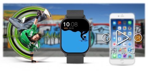 Gravity Smartwatch Gravity GT15-5 Czarny Pasek Silikonowy + Tytanowa Bransoleta Gravity Smartwatch Gravity GT15-5 Czarny Pasek Silikonowy + Tytanowa Bransoleta