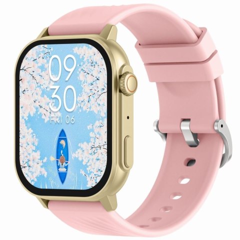 Gravity Smartwatch Gravity GT15-7 Różowy Pasek Silikonowy + Złota Bransoleta Gravity Smartwatch Gravity GT15-7 Różowy Pasek Silikonowy + Złota Bransoleta