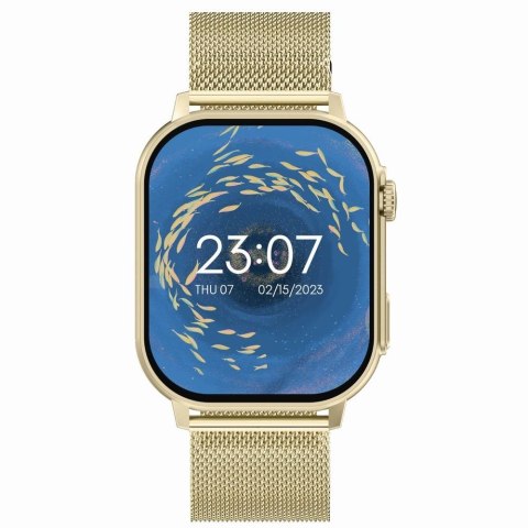 Gravity Smartwatch Gravity GT15-7 Różowy Pasek Silikonowy + Złota Bransoleta Gravity Smartwatch Gravity GT15-7 Różowy Pasek Silikonowy + Złota Bransoleta