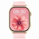 Gravity Smartwatch Gravity GT15-7 Różowy Pasek Silikonowy + Złota Bransoleta
