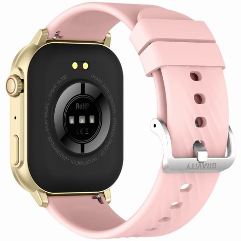 Gravity Smartwatch Gravity GT15-7 Różowy Pasek Silikonowy + Złota Bransoleta Gravity Smartwatch Gravity GT15-7 Różowy Pasek Silikonowy + Złota Bransoleta