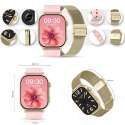 Gravity Smartwatch Gravity GT15-7 Różowy Pasek Silikonowy + Złota Bransoleta