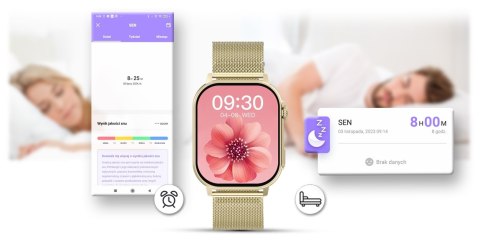 Gravity Smartwatch Gravity GT15-7 Różowy Pasek Silikonowy + Złota Bransoleta Gravity Smartwatch Gravity GT15-7 Różowy Pasek Silikonowy + Złota Bransoleta