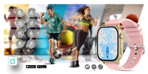 Gravity Smartwatch Gravity GT15-7 Różowy Pasek Silikonowy + Złota Bransoleta Gravity Smartwatch Gravity GT15-7 Różowy Pasek Silikonowy + Złota Bransoleta