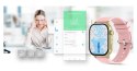 Gravity Smartwatch Gravity GT15-7 Różowy Pasek Silikonowy + Złota Bransoleta