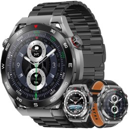 VELTORI Smartwatch Veltori VT100-1 + Czarny Pasek Silikonowy + Czarny Eko Skóra