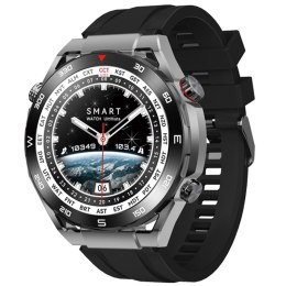 VELTORI Smartwatch Veltori VT100-1 + Czarny Pasek Silikonowy + Czarny Eko Skóra