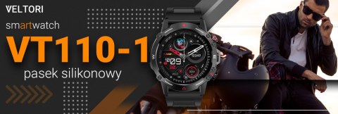 VELTORI Smartwatch Veltori VT110-1 Czarny Pasek Silikonowy VELTORI Smartwatch Veltori VT110-1 Czarny Pasek Silikonowy