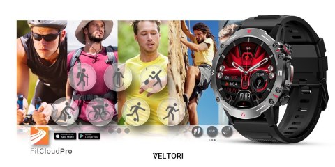 VELTORI Smartwatch Veltori VT110-1 Czarny Pasek Silikonowy VELTORI Smartwatch Veltori VT110-1 Czarny Pasek Silikonowy