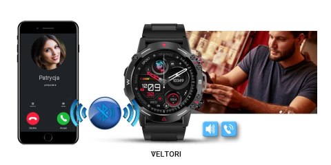 VELTORI Smartwatch Veltori VT110-1 Czarny Pasek Silikonowy VELTORI Smartwatch Veltori VT110-1 Czarny Pasek Silikonowy