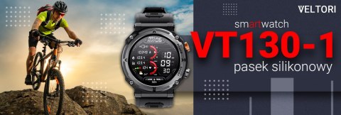 VELTORI Smartwatch Veltori VT130-1 Czarny Pasek Silikonowy VELTORI Smartwatch Veltori VT130-1 Czarny Pasek Silikonowy