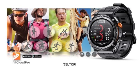 VELTORI Smartwatch Veltori VT130-1 Czarny Pasek Silikonowy VELTORI Smartwatch Veltori VT130-1 Czarny Pasek Silikonowy