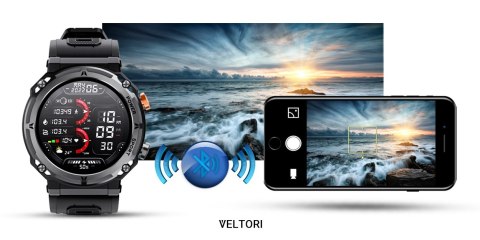 VELTORI Smartwatch Veltori VT130-1 Czarny Pasek Silikonowy VELTORI Smartwatch Veltori VT130-1 Czarny Pasek Silikonowy