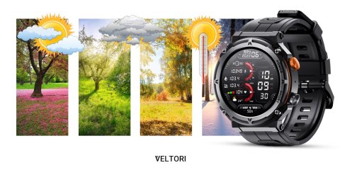 VELTORI Smartwatch Veltori VT130-1 Czarny Pasek Silikonowy VELTORI Smartwatch Veltori VT130-1 Czarny Pasek Silikonowy