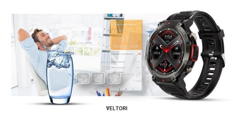 VELTORI Smartwatch Veltori VT140-1 Czarny Pasek Silikonowy VELTORI Smartwatch Veltori VT140-1 Czarny Pasek Silikonowy